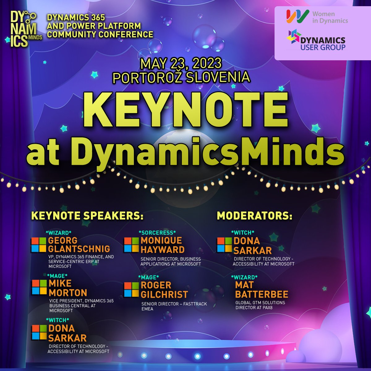 dynamicsminds's tweet photo. 📢 KEYNOTE ANNOUNCEMENT 📢
Are you ready to have a blast with some seriously inspiring Microsoft Dynamics leaders? We’ve got a keynote that’s going to make you learn, laugh and have an amazing time!
💥 Join the most ⭐magical⭐ show at #DynamicsMinds with the keynote speakers: https://t.co/LouML3HS3j