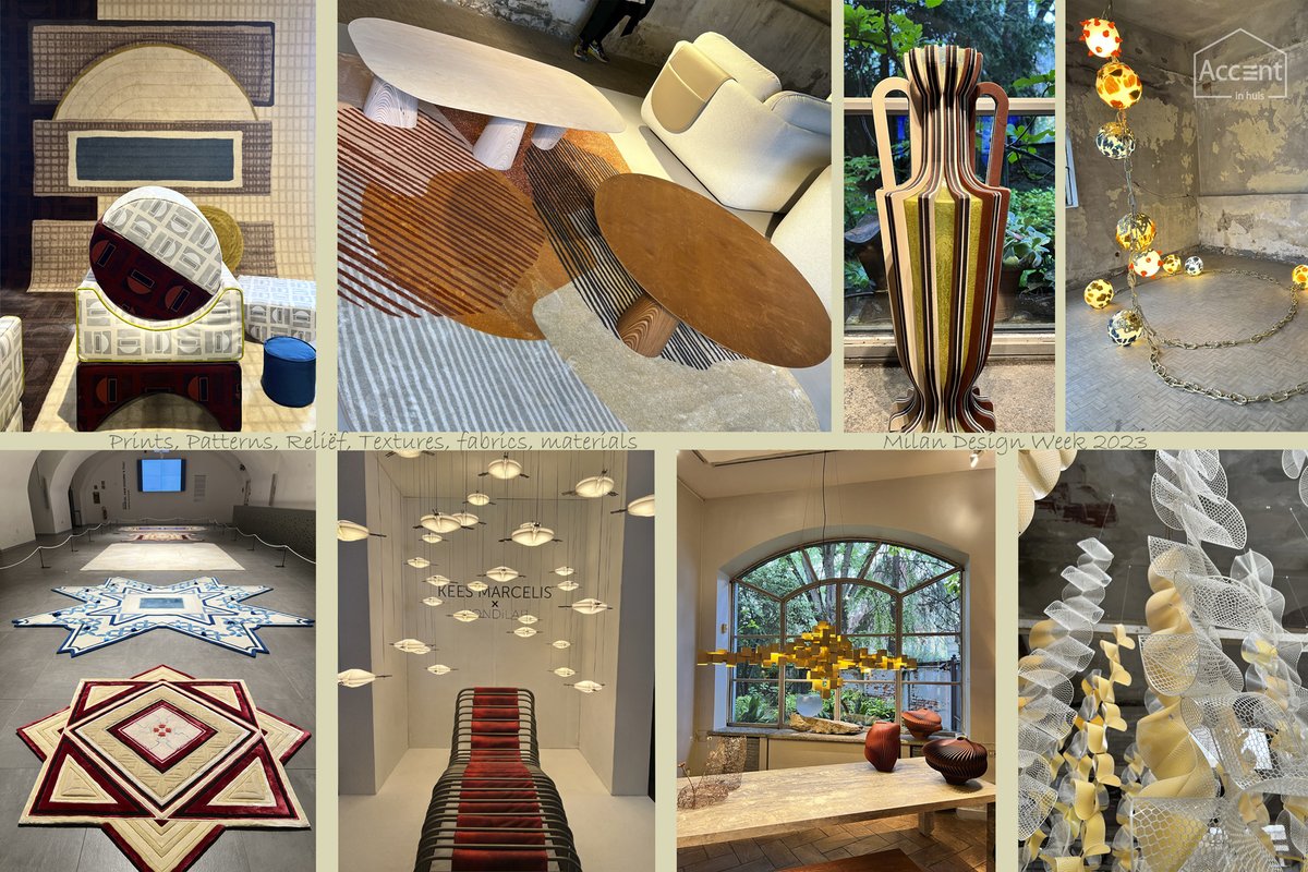 Wat viel op tijdens Milaan Design Week? Deel 4...

Bijzondere materiaalgebruik in combinatie met prints, patronen, reliëf en textuur in vloerkleden, verlichting en decoratie... en ook opvallend grove tafelpoten...

#MilanDesignWeek #trends #design #interieur