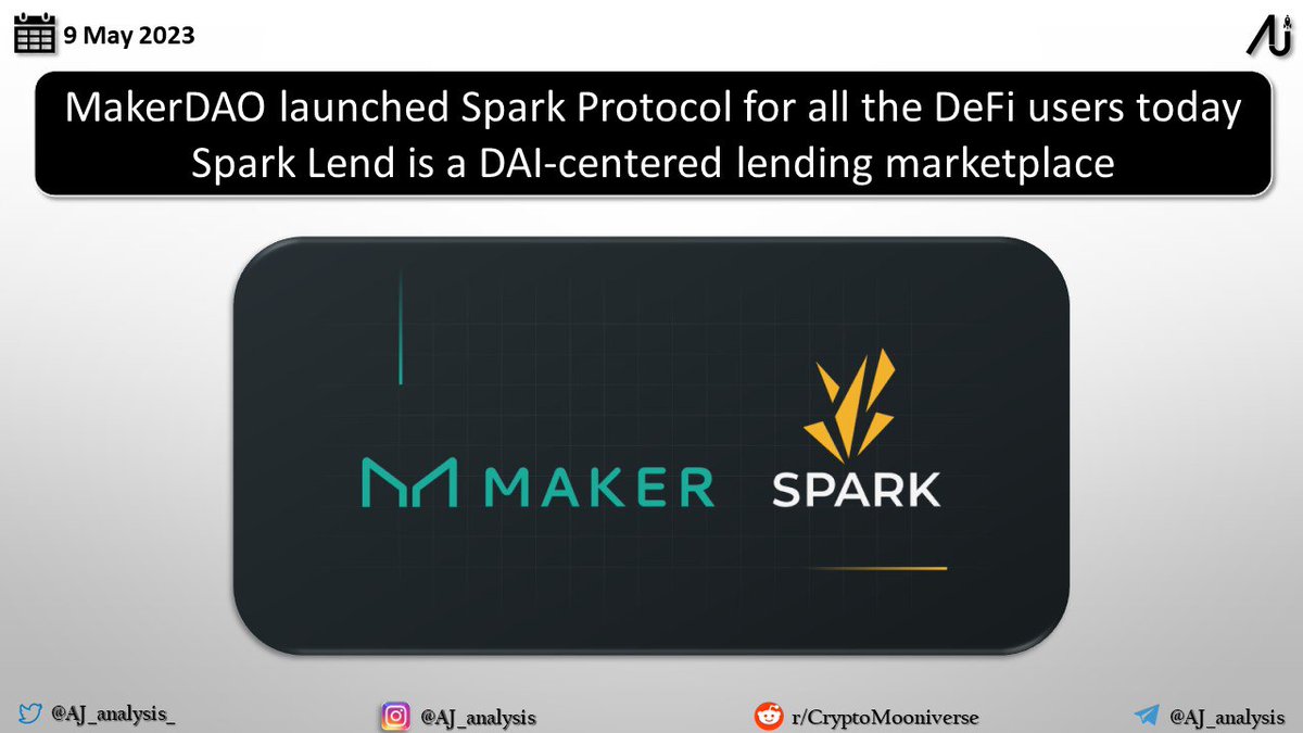 AJ_analysis_'s tweet image. #MakerDAO launched #SparkProtocol for #DeFi users