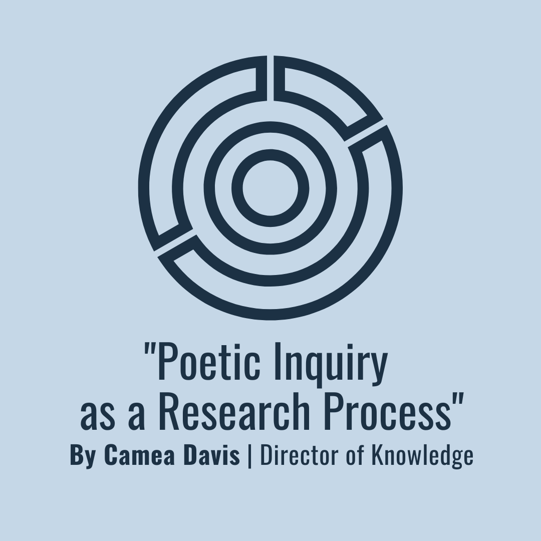 Campaign4GenC's tweet photo. What is Poetic Inquiry? Director of Knowledge Dr. Camea Davis defines and outlines using poetic inquiry as a research process in this blog: https://t.co/Vi9Ae997Gs

#whychange #creativegeneration #poeticinquiry https://t.co/9YEPF3UFLV