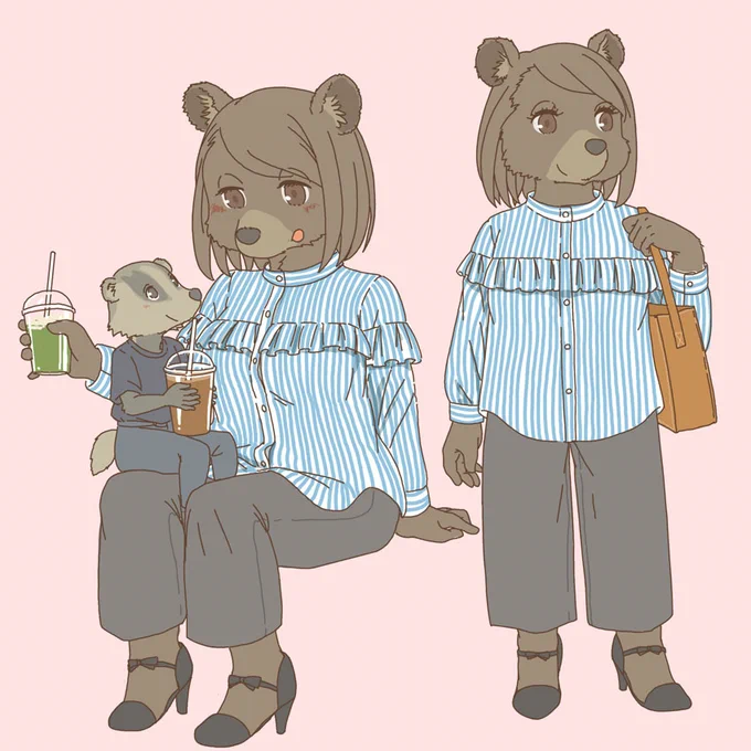 アナグマとデートするクマ