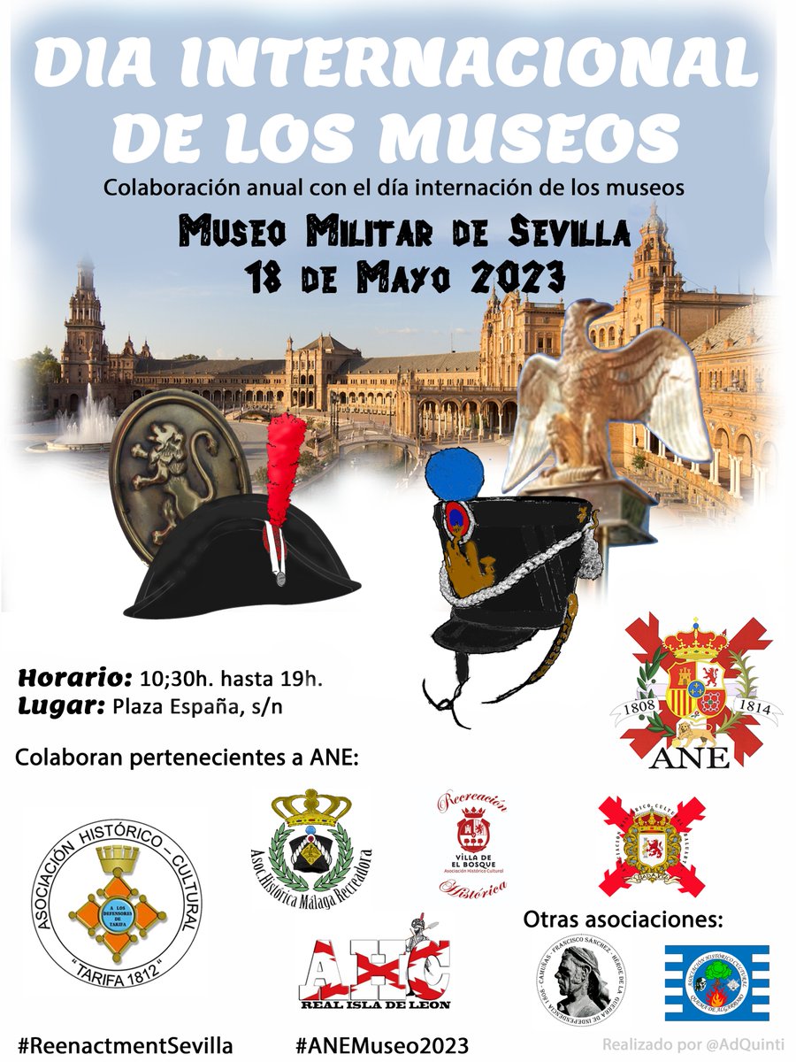mlgrecreadora's tweet photo. No te lo pierdas ... el #18Mayo las asociaciones de #recreacion salen a la calle, verás a #recreadores con piezas replicas de originales. #ReviveLaHistoria en el #DiaInternacionalMuseos con los #reenactment - #ANEMuseo2023 - #ReenactmentSevilla https://t.co/54JvoxBxFd