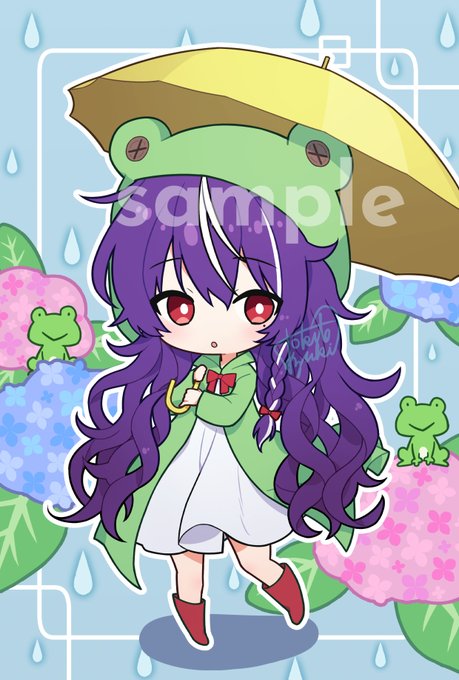 coconalaにて納品させていただきました～!  #梅雨 #紫陽花 #ミニキャラ
