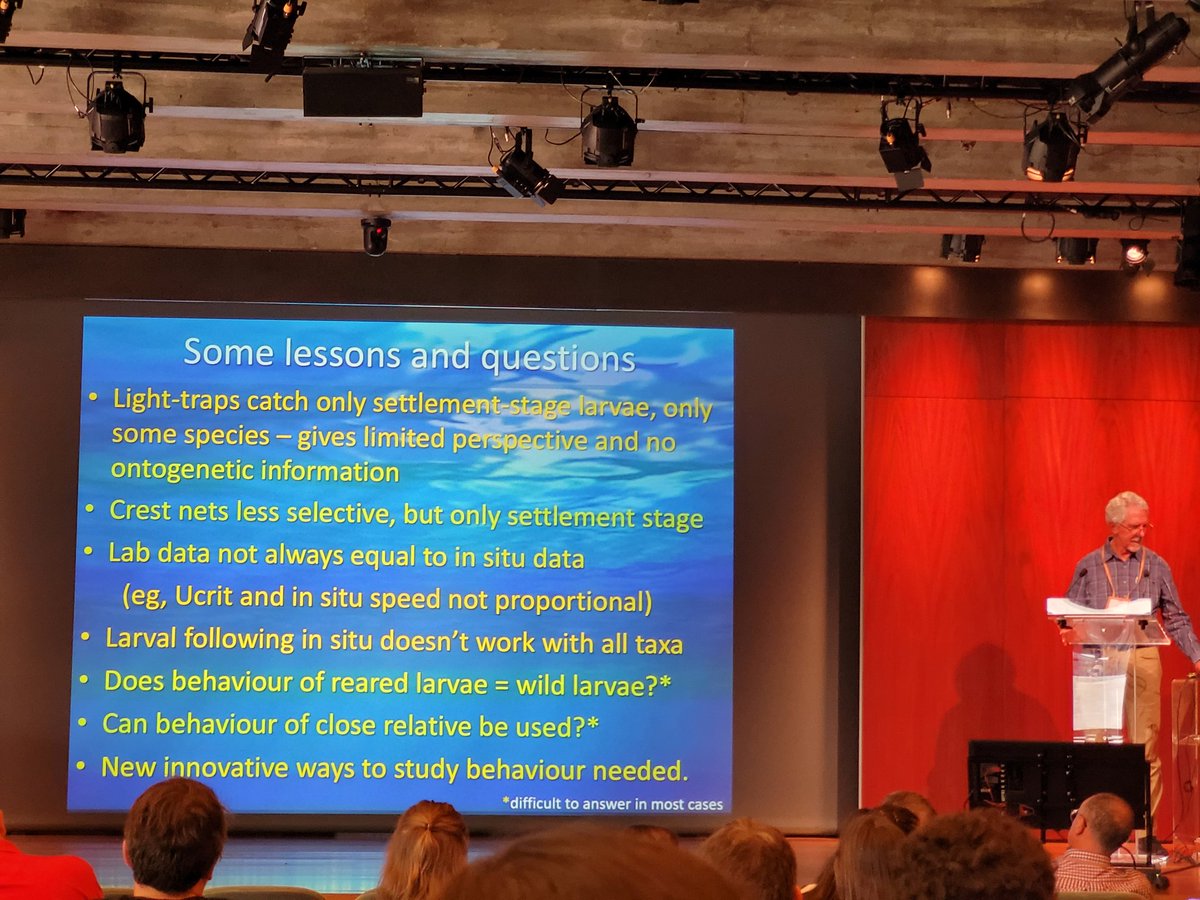 HannahMurphy82's tweet photo. Great plenary talk by Dr. Jeffrey Leis on dispersal-relevant behaviour of fish larvae. A great summary of the development of this research field and recent integration of these larval behavioral data into biophysical models @LFC46LISBON @AFS_ELHS https://t.co/LHjeHZsHVK