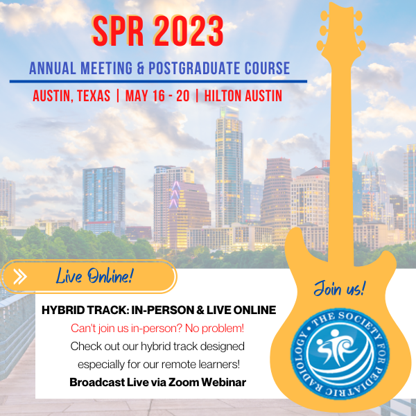 SocPedRad's tweet photo. We are looking forward to our 66th Annual Meeting &amp; Postgraduate Course, May 16 - 20! Can't join us in-person? No problem! We are excited to offer a hybrid (In-Person + Live Online) program track for our remote learners. Learn more - https://t.co/cWRDak5aR5 https://t.co/IPXEgFfLFV