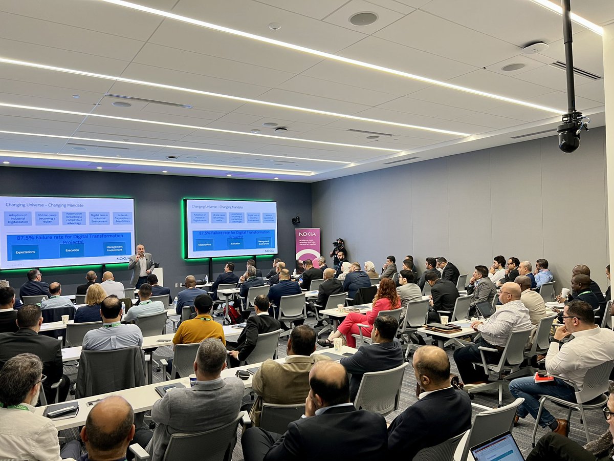 ShadiS76's tweet photo. Kick-off of Nokia Global Industry Forum 2023 at Nokia Energy Innovation Center Dallas with amazing participation from Enterprise customers from IMEA! #NOKIA #NOKIAFORINDUSTRIES #GIF2023 #IMEA #utilities #oilandgas #EIC https://t.co/bMdJHnvbKj