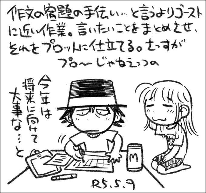 こういうのは自分もアタマの体操&気分転換になって非常に良いです。自分で書ければそれが一番ですが… #父娘ぐらし #還暦子育て日記