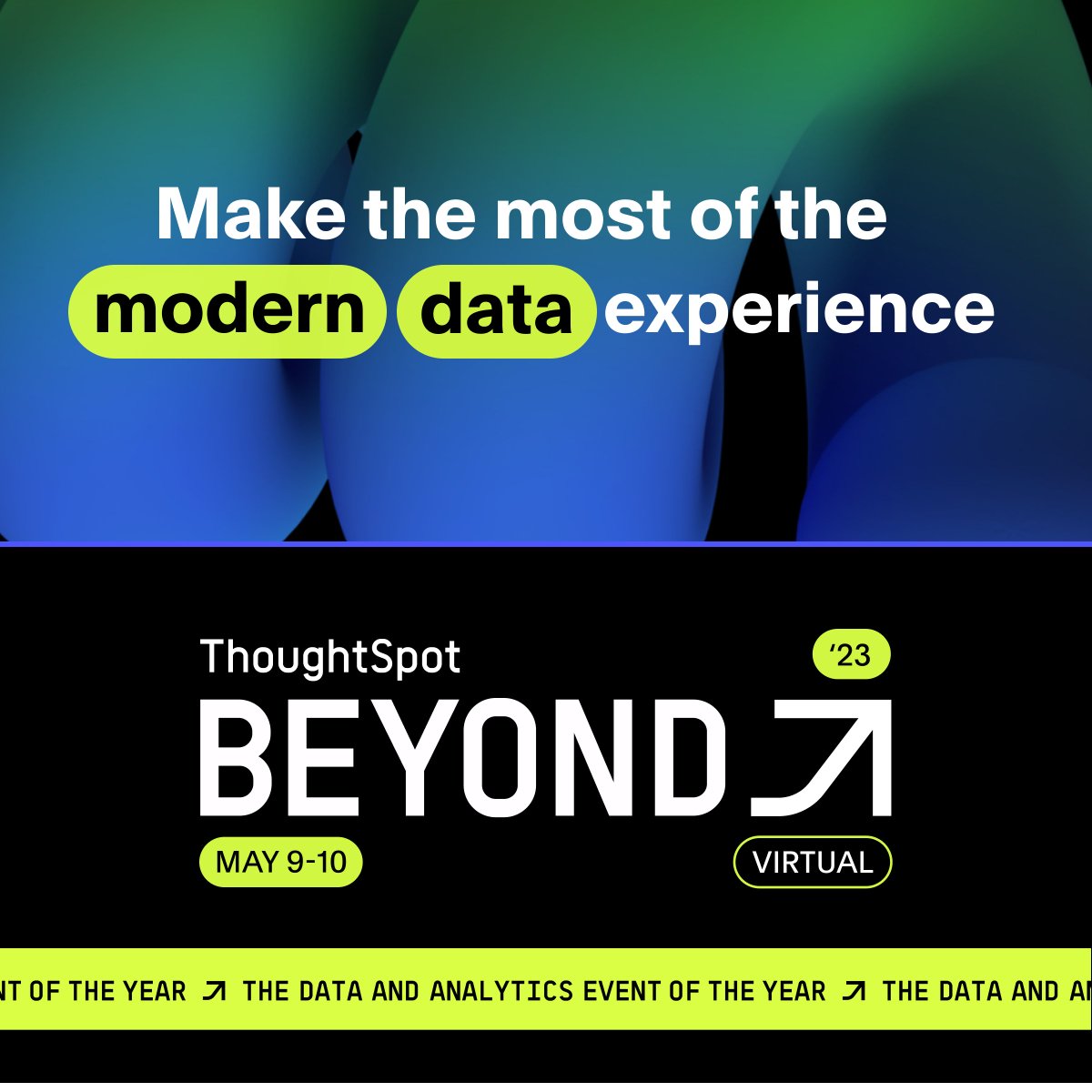 thoughtspot's tweet image. T-minus 2 hours ⏰  Tune into the #BeyondData23 Keynote at 9 am PT to learn how to unleash your organization&apos;s potential with the #ModernDataExperience and hear from @WeAreWellthy @PetSmart @Guidewire @googlecloud @SnowflakeDB @interworks and others about their data journeys