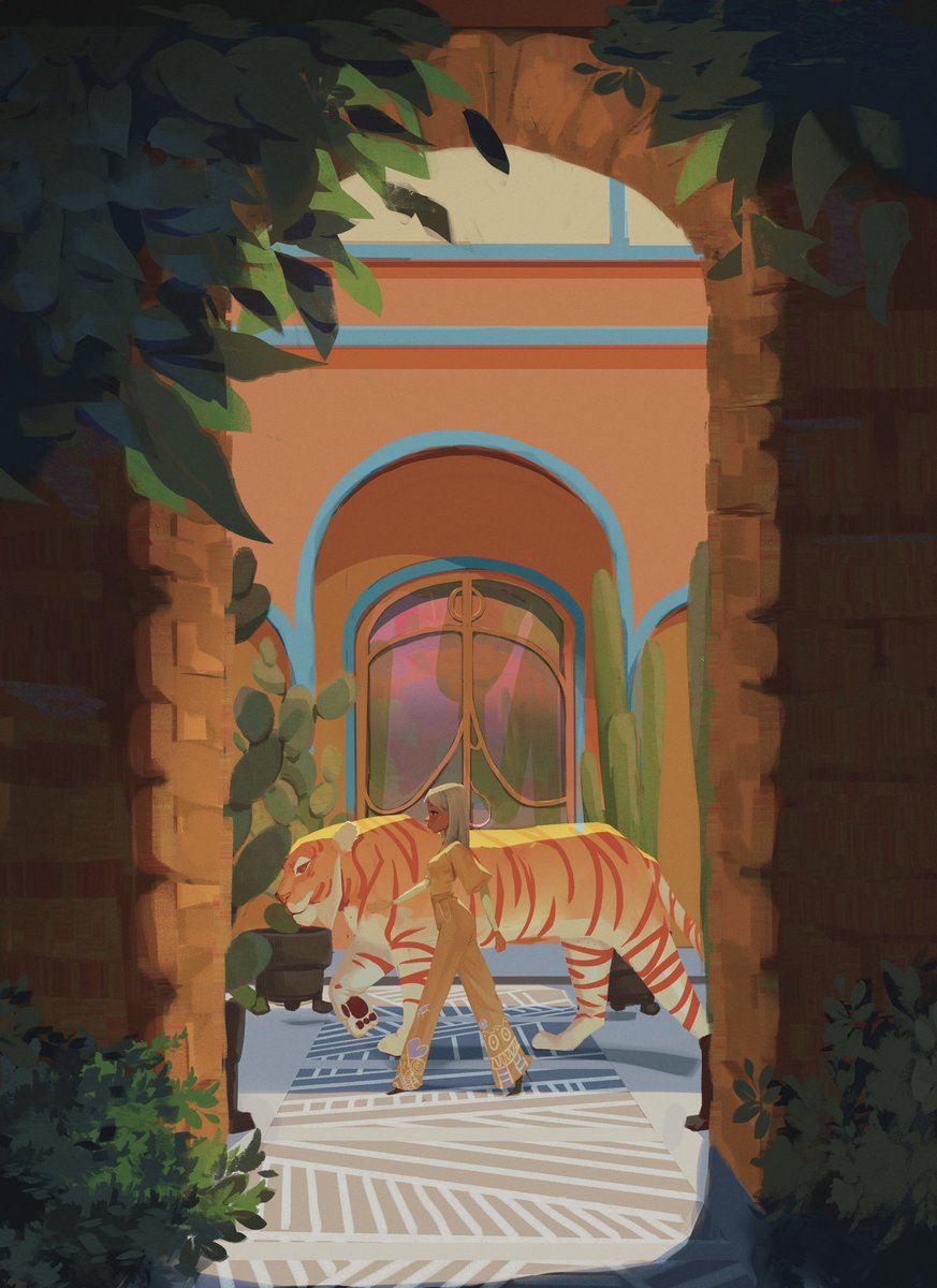 Eunicifyart's tweet photo. Courtyard stroll #DigitalArtist https://t.co/FyKO939SFQ