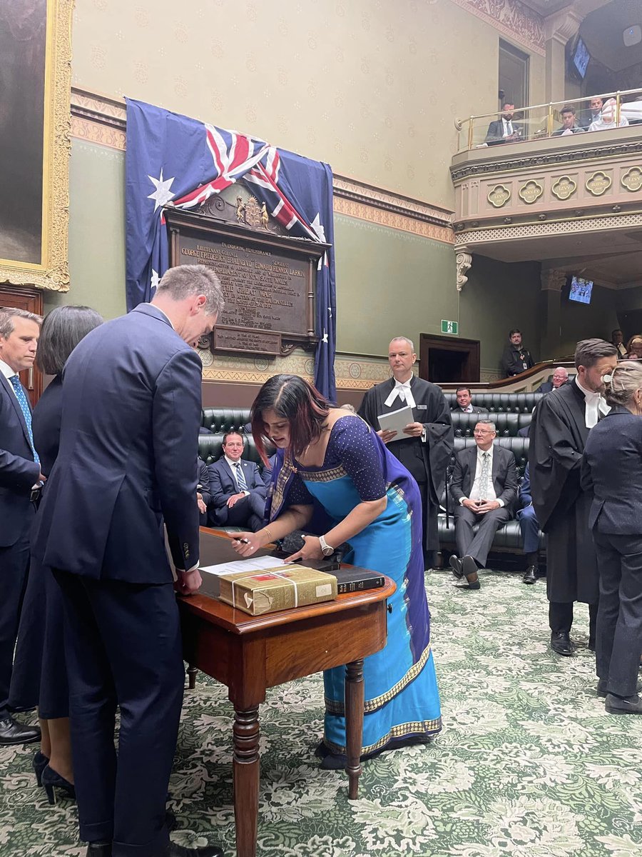 Charishma Kaliyanda of Kodagu became the first, India-born Indian-Australian to be elected to the NSW Parliament’s Legislative Assembly. She was elected from Liverpool. Charishma wore the Kodava-style saree during swearing-in ceremony.