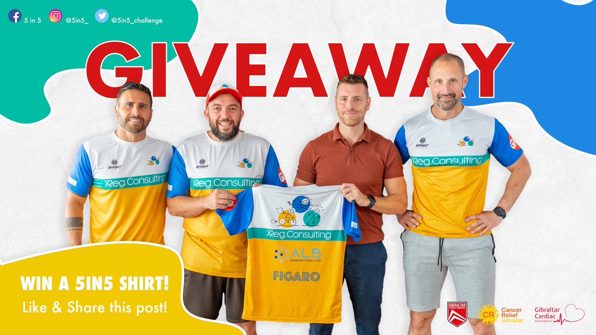 🌟 GIVEAWAY ALERT! 🌟 In celebration of our upcoming Charity Day with @5in5_ we're giving away a 5in5 shirt 🎁⚽️ Simply 𝗟𝗶𝗸𝗲 and 𝗦𝗵𝗮𝗿𝗲 this post‼️