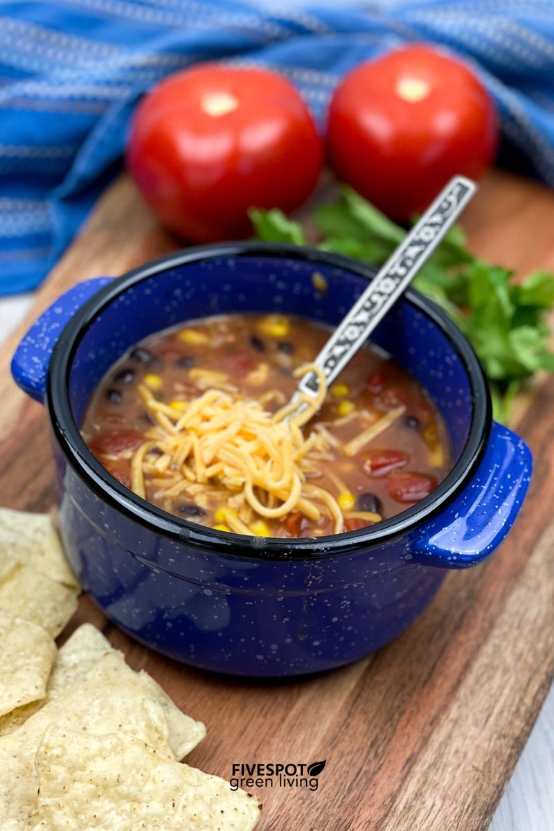 Healthy Vegetarian Tortilla Soup trbr.io/BtAdbMl via @fivespotgrnlvng