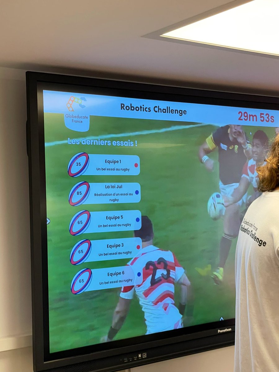 Incroyable ce challenge autour du #Rubgy ! 🤩🤖🏉

<a href="/Globeducate/">Globeducate</a> France Robotics Challenge 2023 
<a href="/EIBParis/">EIB Paris</a> <a href="/FranceRugby/">France Rugby</a> 
👏👏👏 <a href="/MalobertiBoris/">Maloberti</a> <a href="/jpdavasse/">Jean Pierre Davasse</a> <a href="/JeanXavieMoreau/">Moreau Jean-Xavier</a>