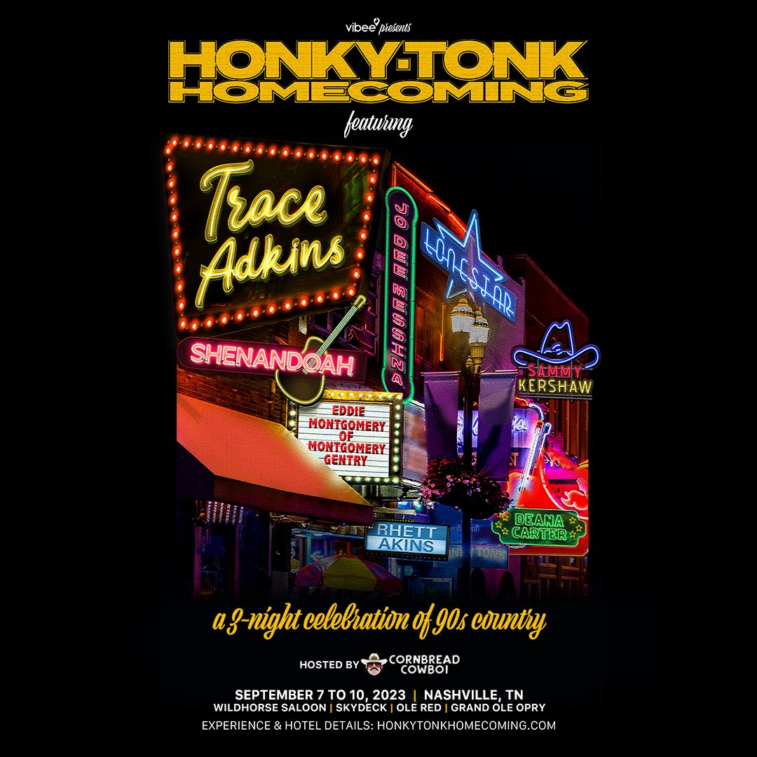 Well, this sure is gonna be fun. Come on to Music City for a 90's country music vacation like no other! Details: honkytonkhomecoming.com