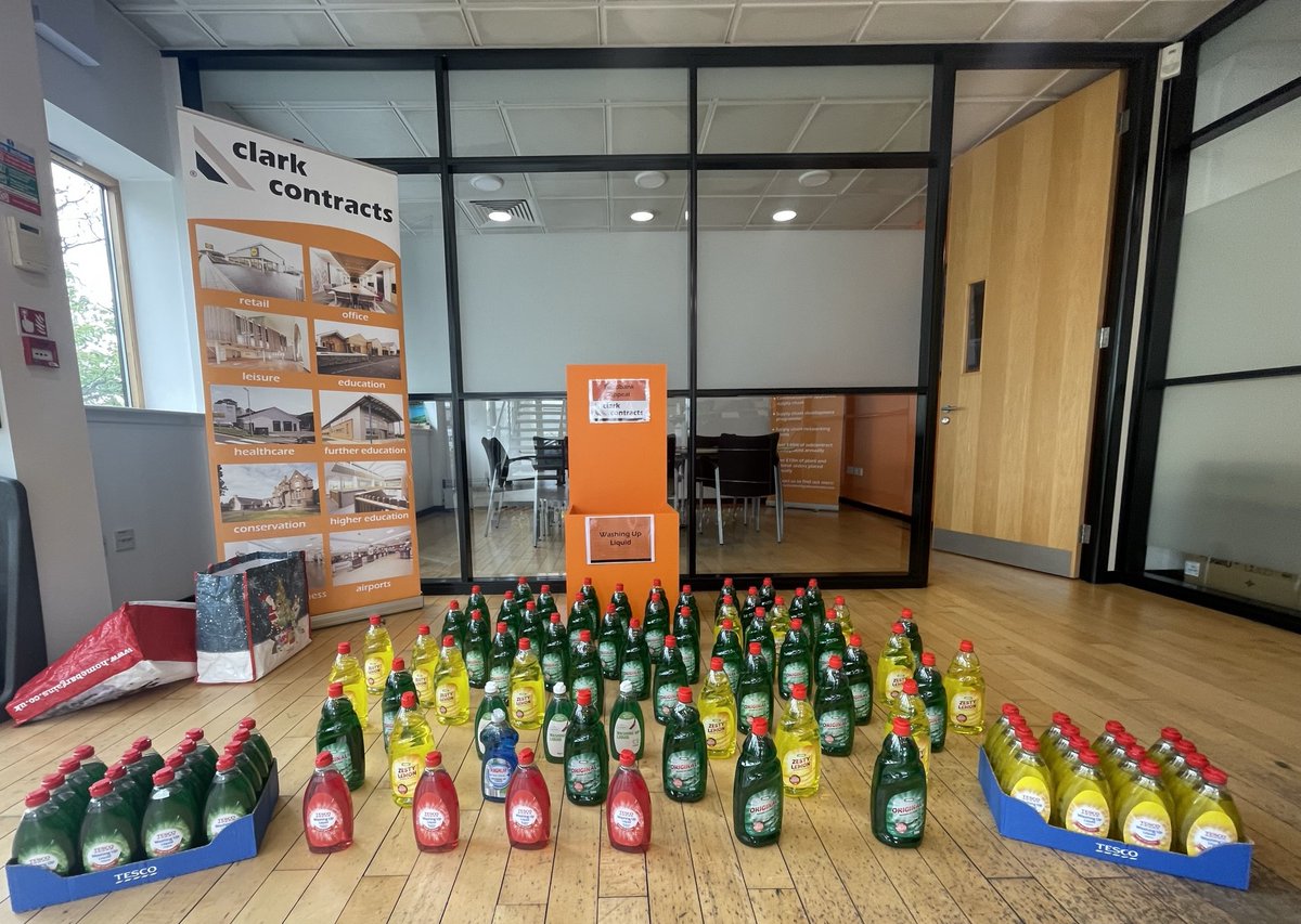 clark_contracts's tweet photo. April marked another successful month for our foodbank appeal, with 95 bottles of washing up liquid donated to the local @TrussellTrust foodbank!
Now on to May when we will be collecting diluting juice!
#foodbankcollection https://t.co/fXkVqSQA3m