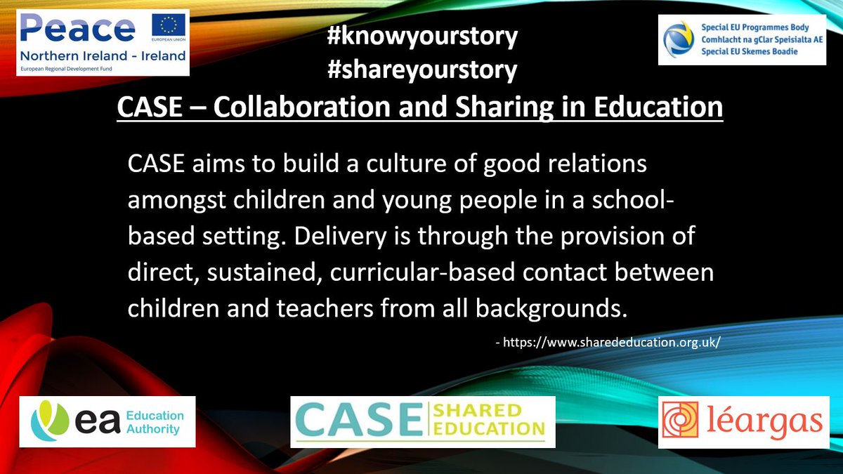 What is CASE ?

#knowyourstory
#shareyourstory 
#valueyourstory
#ownyourstory

#SharedEd

<a href="/SEUPB/">SEUPB</a> <a href="/Leargas/">Léargas</a> <a href="/Ed_Authority/">Education Authority</a>
