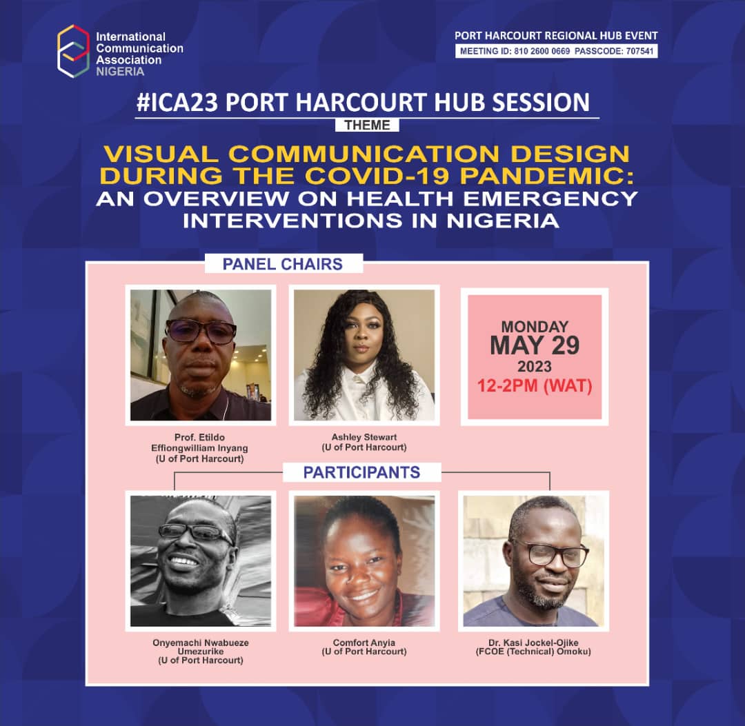 ICA22PHCHUB's tweet photo. Another great session at @icahdq #ica23 Port Harcourt Hub.
#3 Visual Communication Design during the COVID-19 pandemic: An overview on Health Emergency Interventions in Nigeria.
We look forward to hearing from @Olivetoneddiva and the team
Zoom Link: https://t.co/b0zzzCCc4S https://t.co/5GI9hWDgoX