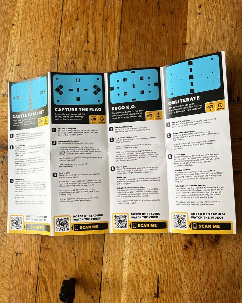 GamesKugo's tweet photo. Here’s is the instruction booklet found inside the KIGO Play box. It comes with 3 quick games and 4 longer games and to play and get you started but there are more online here: https://t.co/GTjZMEZclD

We invite you to suggest and create new games too!

#instructions #rulebook … https://t.co/dmHlzWPebz