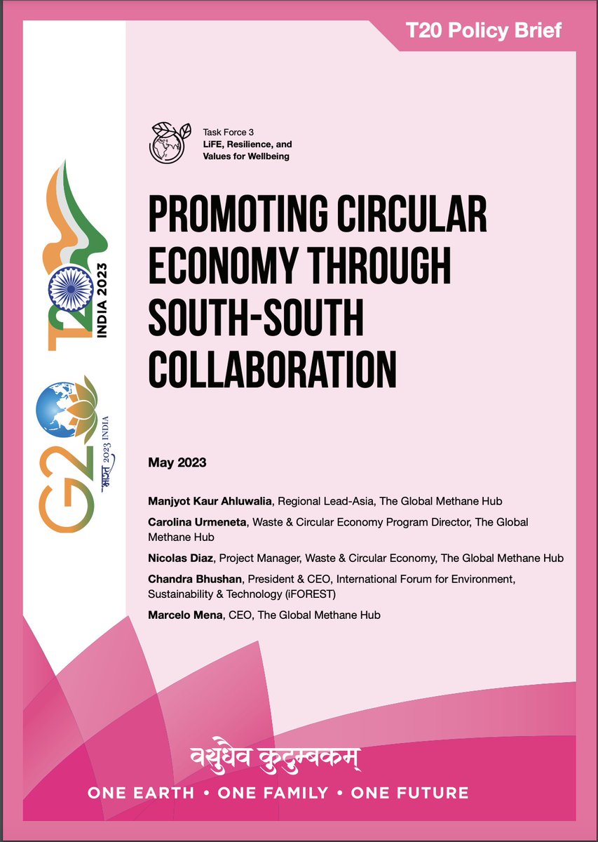 Promoting #CircularEconomy Through South-South Collaboration

Read the <a href="/T20org/">T20 South Africa</a> Policy Brief by <a href="/ManjAhluwalia/">Dr. Manjyot Kaur Ahluwalia</a>, <a href="/CarolinaUrmene1/">Carolina Urmeneta</a>, Nicolas Diaz, <a href="/Bh_Chandra/">Chandra Bhushan</a>, <a href="/marcelomena/">Marcelo Mena-Carrasco 🚲♻️ 🇨🇱</a> 

👉 bit.ly/41koQgA

#G20India <a href="/g20org/">G20 South Africa</a>