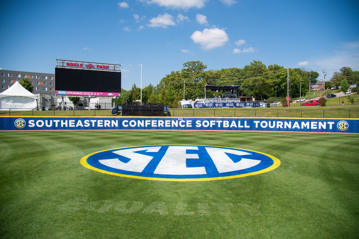 SEC's tweet photo. Goooooood morning! IT’S. GAME. DAY.

📍 Bogle Park (@RazorbackSB)

#SECSB x #SECTourney https://t.co/tzVamp2xz1
