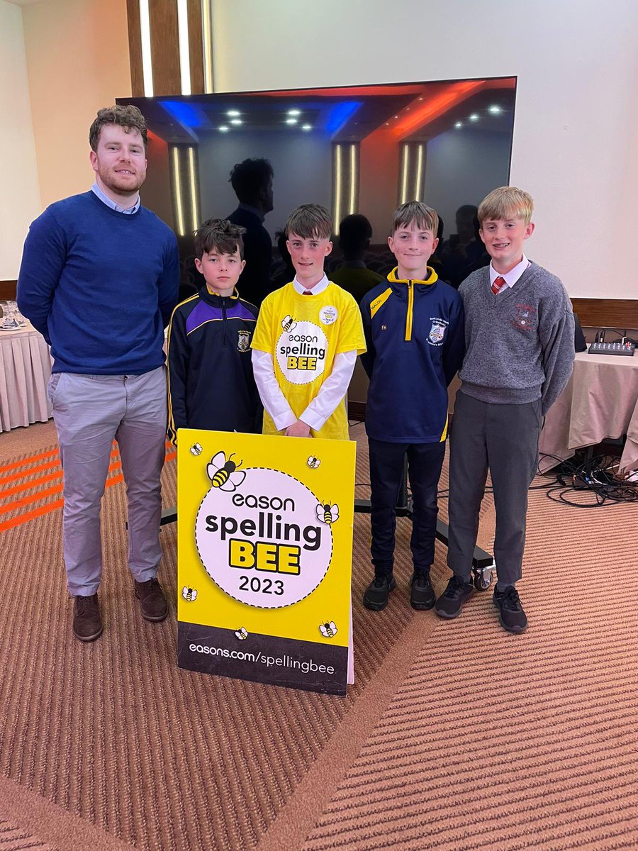 A huge well done to Jamie who did our school proud today, managing to finish 6th in the Eason’s Spelling Bee County Final, out of nearly 50 finalists! Sár-iarracht! 🐝🎖