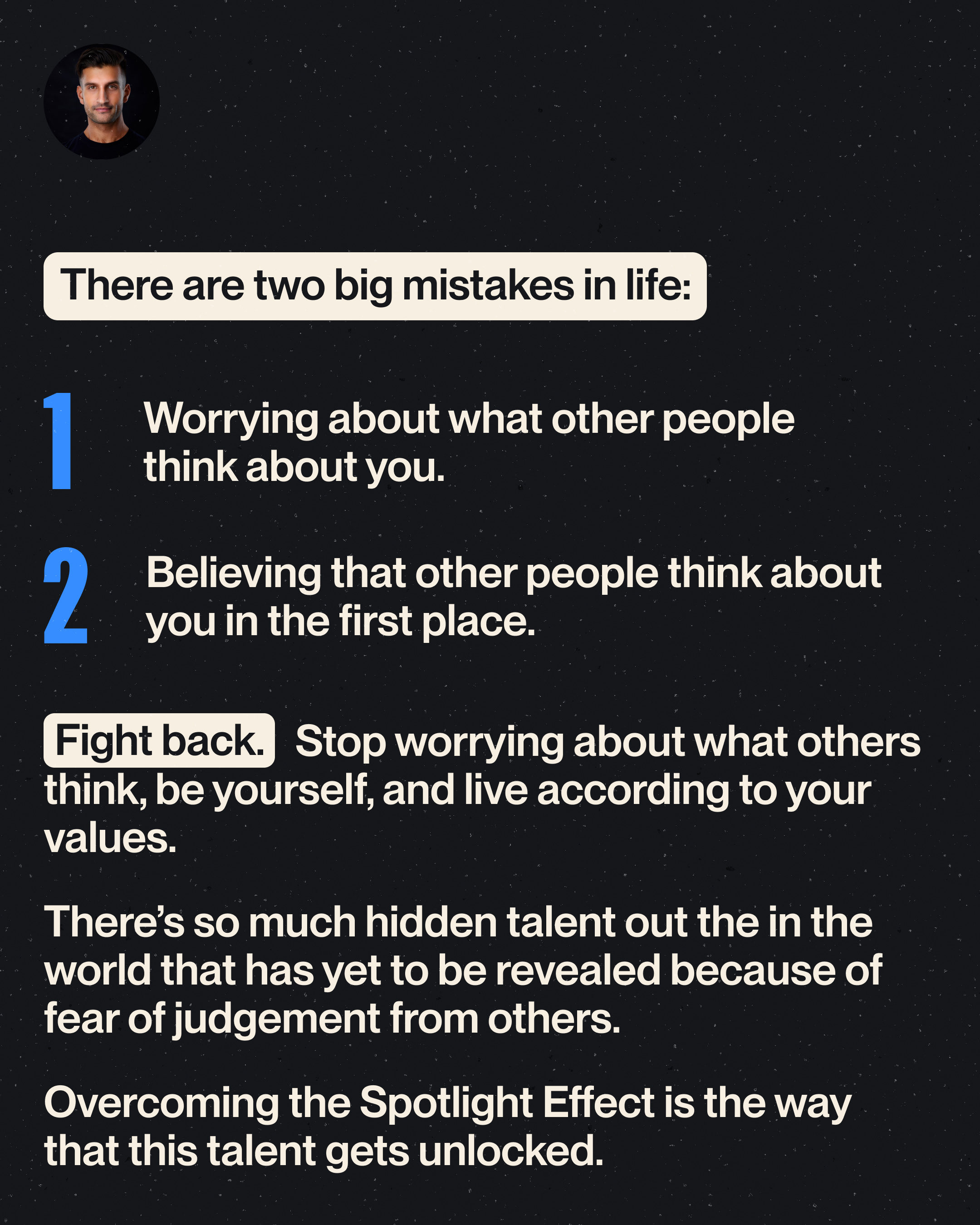 Sahil Bloom on Twitter "The Spotlight Effect (a visual thread) https//t.co/c9bAnxsShR" / Twitter