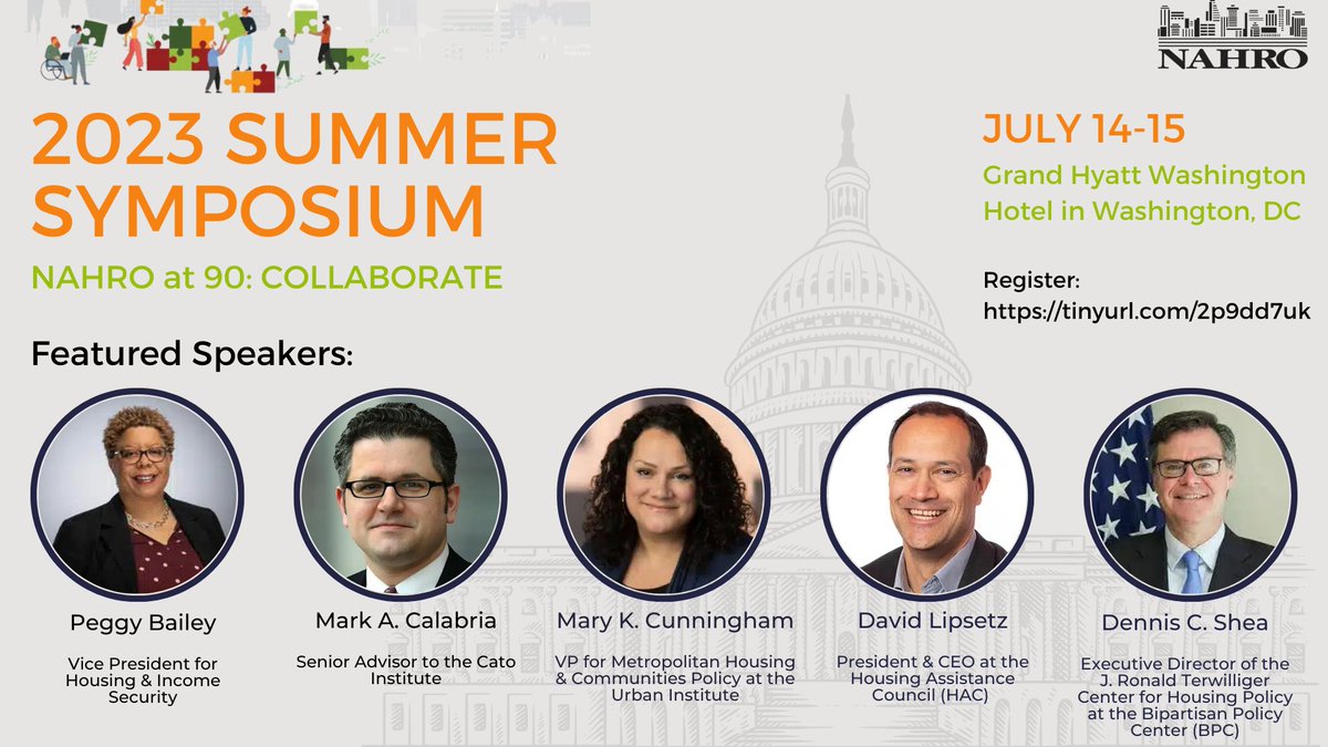 Register for #NAHROat90: COLLABORATE & hear about the future of housing from @PeggyBaileyDC of @CenterOnBudget, @MarkCalabria of the @CatoInstitute, @marykcunningham of the @urbaninstitute, @DavidLipsetz of @RuralHome, & @DennisCShea_ of @BPC_Bipartisan!

tinyurl.com/3w2e253m