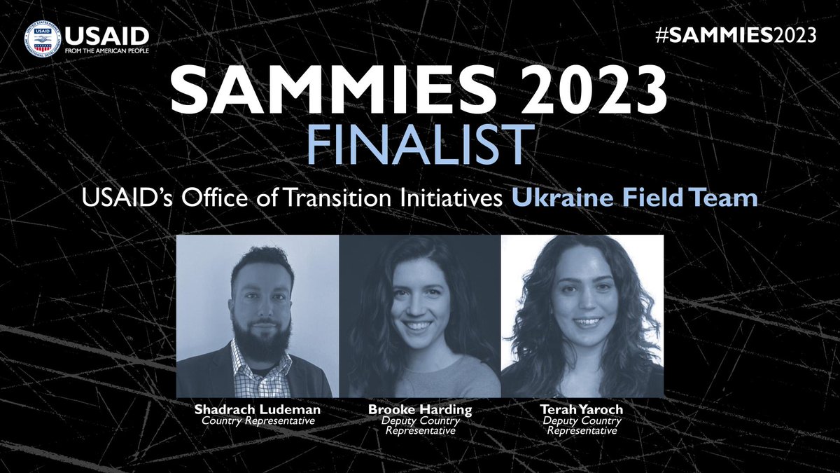 Congrats to our @USAIDOTI Ukraine Team colleagues on their selection as a 2023 @publicservice Service to America Medal finalist! Learn more about our team here: servicetoamericamedals.org/honorees/shadr… #Sammies2023 #GovPossible