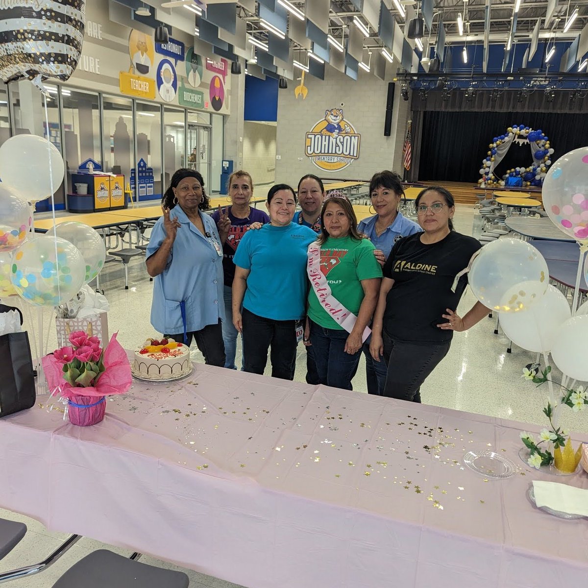 BuildingsAISD's tweet photo. Warmest Congratulations to Soledad Anita and best wishes for a very happy retirement @AldineISD. Thank you for 10 years of service in the Buildings &amp; Properties Department @JohnsonES_AISD. Enjoy your retirement!! https://t.co/7hPMIWtzNM