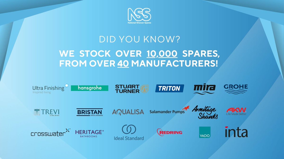 NatShowerSpares's tweet photo. We sell spares from a huge range of manufacturers!
Check out our Shower Spares Finder below, where you can search for your part: https://t.co/0DyFZowZHS https://t.co/w4Btg1RTdl