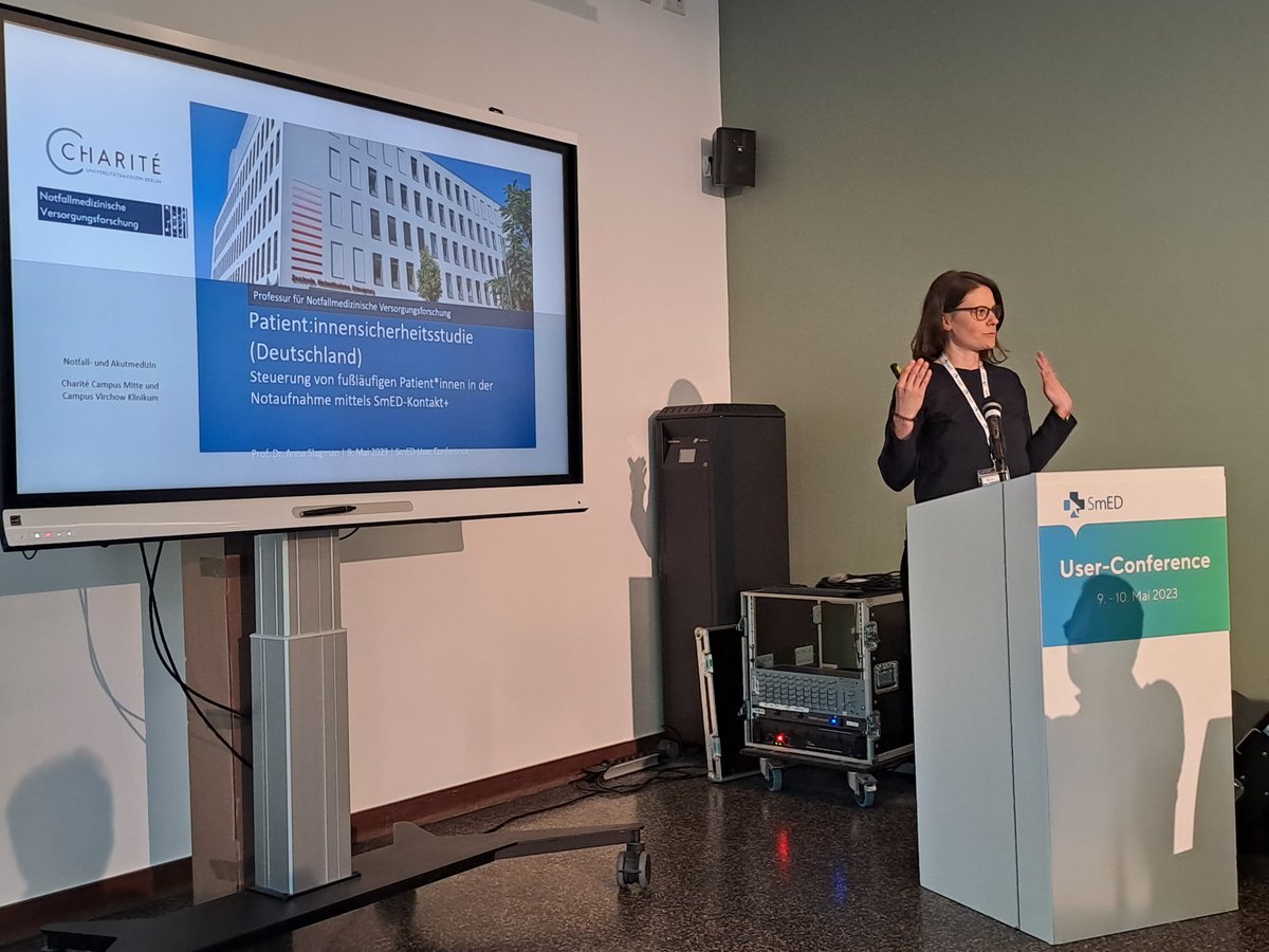 <a href="/AnnaSlagman/">Anna Slagman</a> gibt erste Einblicke in die Patient:innensicherheitsstudie #SmED-Kontakt+:
➡️Übereinstimmung von empfohlener Versorgungsebene/Versorgungszeitpunkt mit Einschätzung durch behandelnde Ärzt:innen zur Quantifizierung von "Über- und Unter-#Triage" (sekundärer Endpunkt)