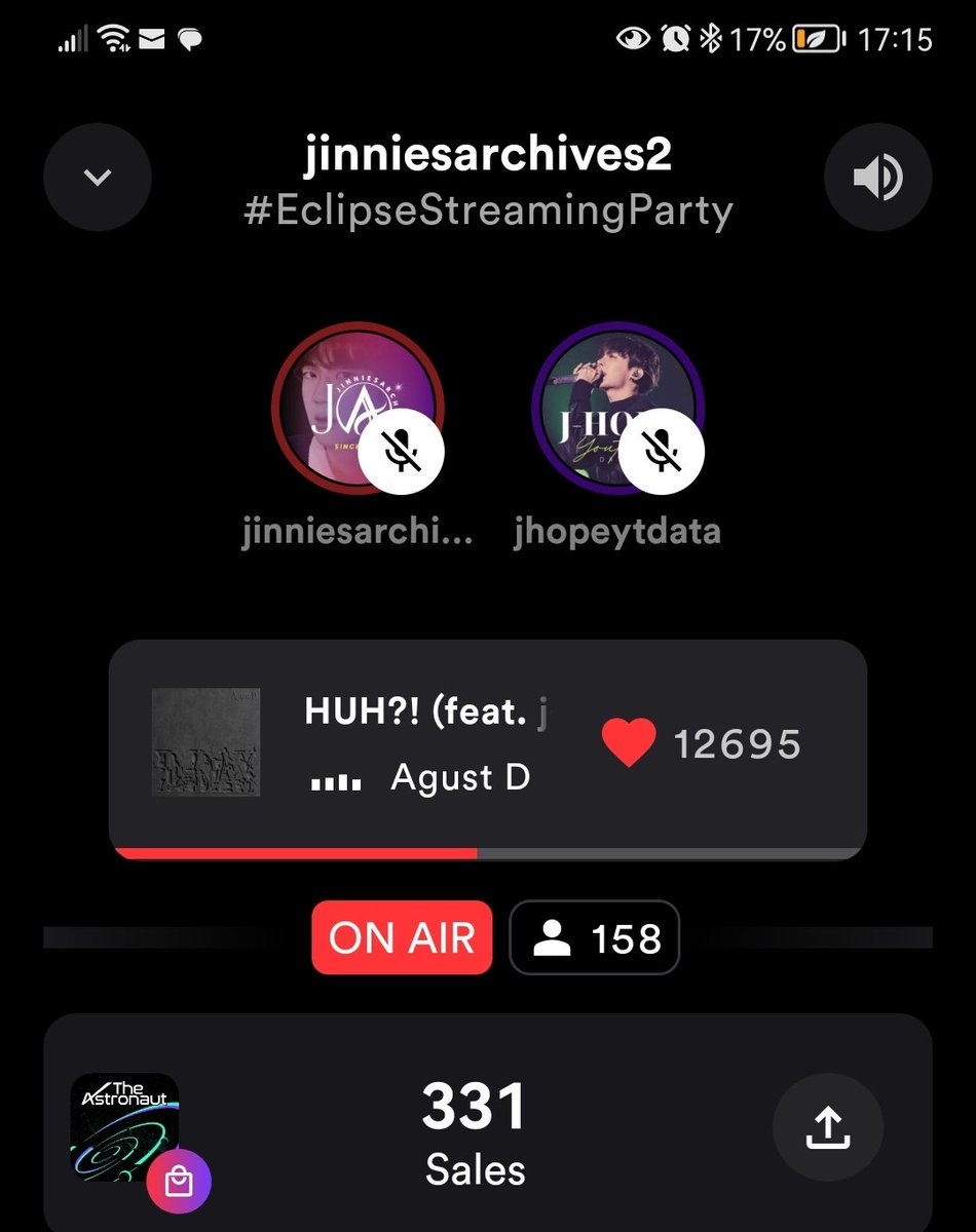MOONSTELLAIRE's tweet photo. @jinniesarchives @jhopeytdata @STATIONHEAD I'm here too โบ๏ธ๐โจ
#EclipseStreamingParty
#JIN #JHOPE https://t.co/pUsVNtGXG4