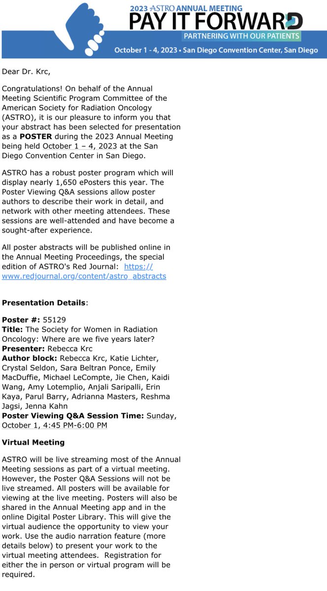 So excited to have this collaborative project accepted to #ASTRO2023. A solid team effort! Excited to share how far we have come in 5 years! ⁦@S_W_R_O⁩ ⁦@SaraBelPonMD⁩ ⁦@LichterKatie⁩ ⁦@CrystalSeldon⁩ ⁦@jennamkahn⁩ ⁦⁦@reshmajagsi⁩