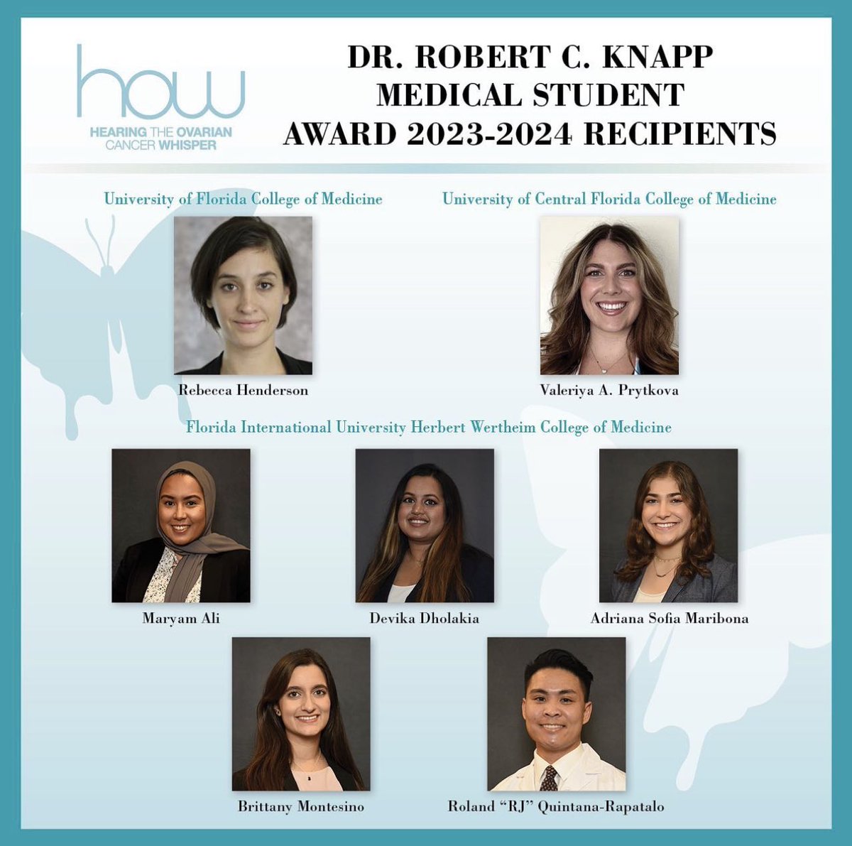 MaryamInMed's tweet photo. Grateful to have been selected for the Hearing Ovarian Cancer Whisper (H.O.W) Medical Student Award for Florida students interested in Gyn Onc! A great motivation boost as I continue studying for STEP 2 💪🏽 Excited for 4th year and what’s to come in the future!  @FIUMedicine https://t.co/8uVrKQNXmX