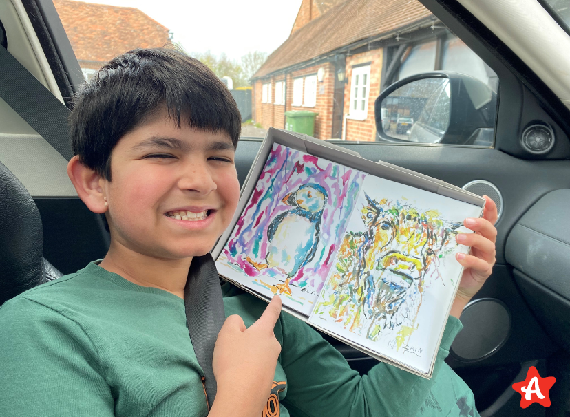 “I am really proud that my art is helping other children. Some people have sent my mum pictures of my prints in frames, and that makes me really happy.”

10-year-old Zain has raised hundreds of pounds for vulnerable children by selling his art online 👨‍🎨