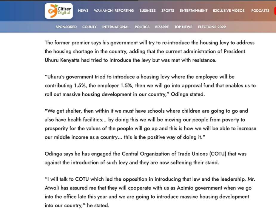 OleItumbi's tweet photo. .@RailaOdinga is an interesting man. 

In 2018, he opposed the Housing Fund.

He got handshake and as a result in 2022 he told us if he became President he would introduce a Housing Levy.

He LOST.

Now he is saying, NO WAY! I will not allow you to do what I said was OK.

#FreedomFromRent