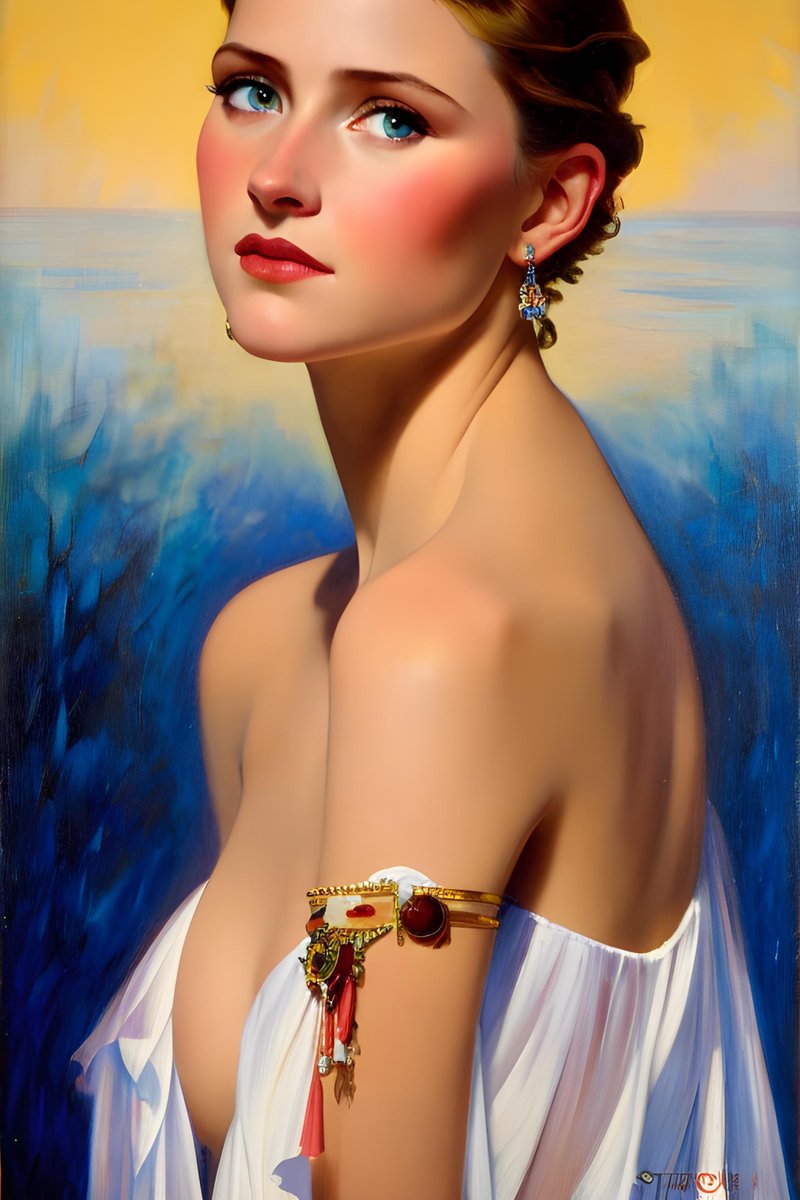 Blue Haven #aiart #portrait #art #faux #oilpainting