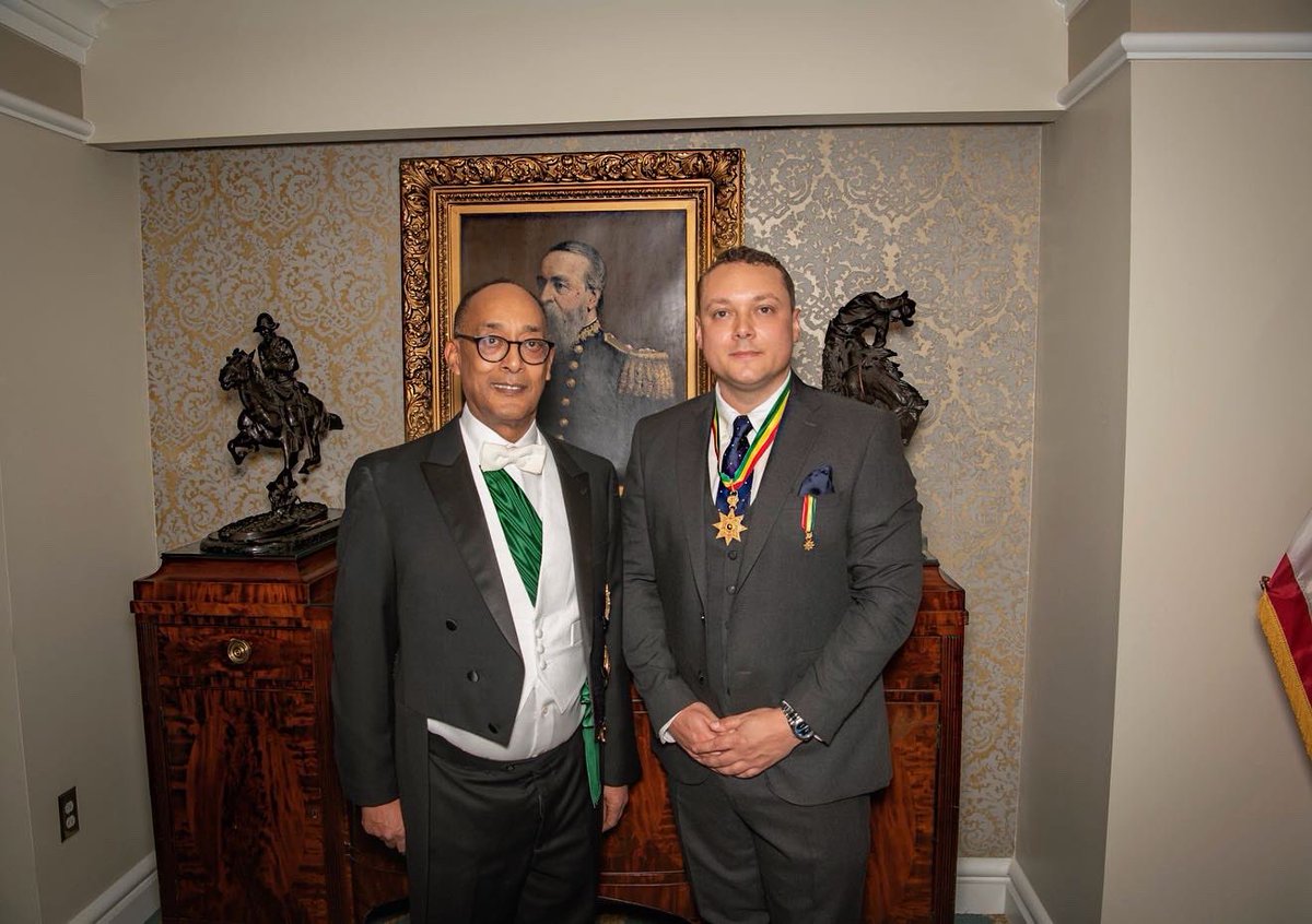 DaniStephensxn's tweet photo. I am beyond grateful to have been awarded with the prestigious Knight Commander of the Ethiopian Crown’s Order of the Star of Honour (KCSE) by @EthiopianCrown HIH Prince Ermias Sahle-Selassie https://t.co/cYQSTgCnAK
