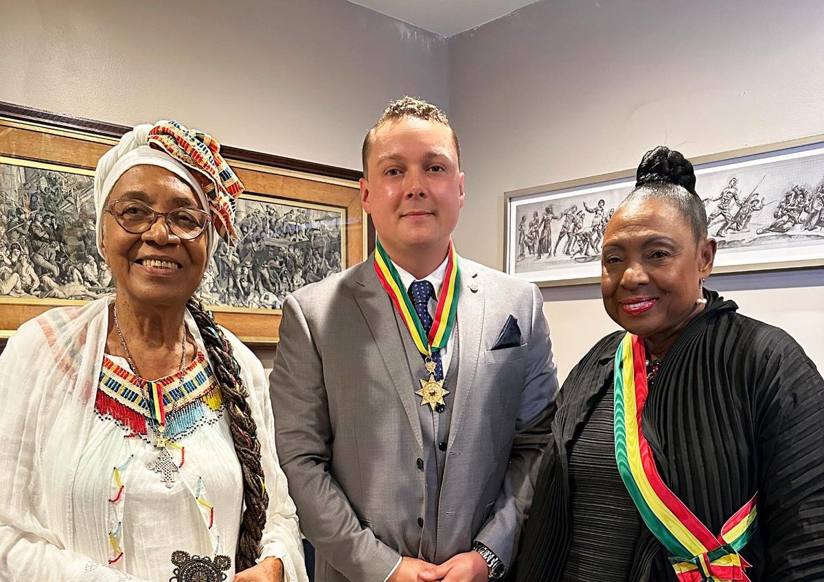 DaniStephensxn's tweet photo. I am beyond grateful to have been awarded with the prestigious Knight Commander of the Ethiopian Crown’s Order of the Star of Honour (KCSE) by @EthiopianCrown HIH Prince Ermias Sahle-Selassie https://t.co/cYQSTgCnAK