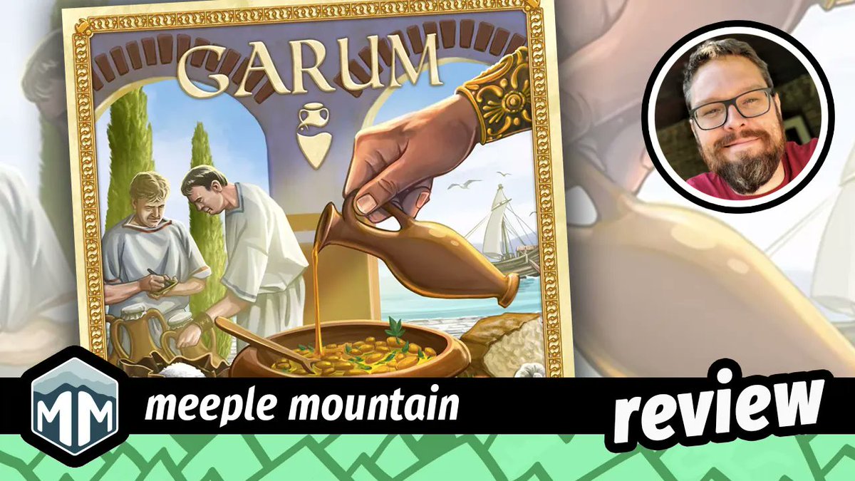 The <a href="/GamesPythagoras/">PYTHAGORAS</a> catalog yields another title to Bob’s waiting arms. It’s time to ferment a bit of fish sauce in ancient Rome with Garum.
meeplemountain.com/reviews/garum/ 

#BoardGames #FishSauce #Garum #PythagorasGames