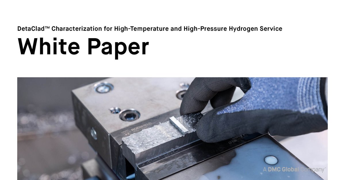 NobelClad's tweet photo. A lack of disbonding at the explosion welded clad interface, demonstrates that DetaClad™ can be designed for #pressurevessels operating in high–pressure, high–temperature #hydrogen service. Read the full details of this study here: 
https://t.co/9Cr4NhhUNX https://t.co/HE0890QdBG