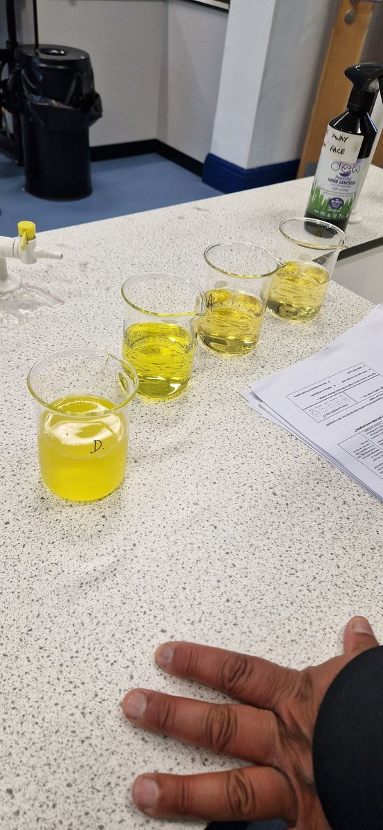 MrsJLOreilly's tweet photo. Urine trouble! This week @BemroseSchool science club analysed different samples of urine to catch a criminal. They also looked at fingerprints for our forensic science project. @Mr_Hussain3 https://t.co/TCs7caVEss