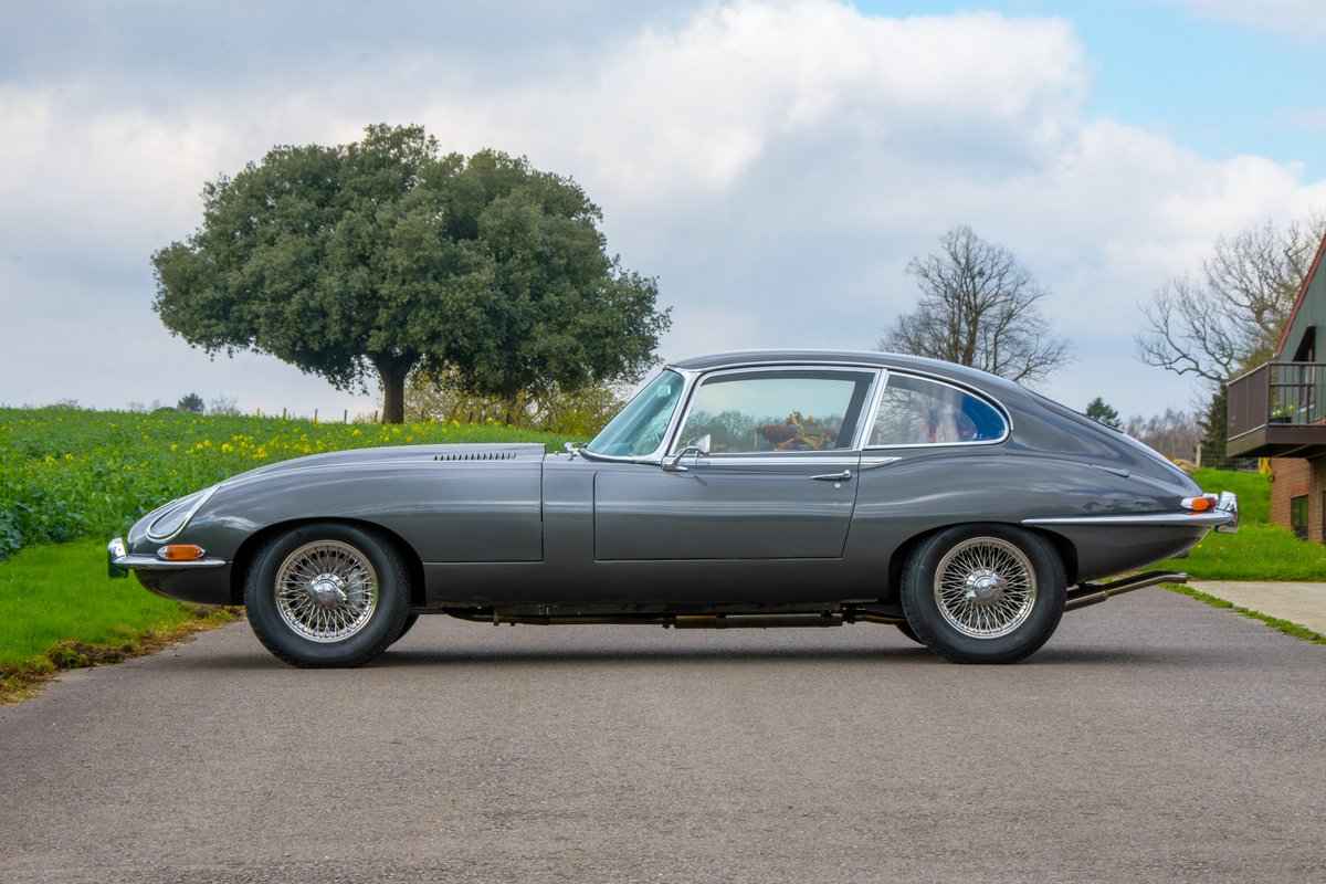 EType_UK's tweet photo. 1967 Jaguar E-type Series 1 2+2. Treated to a full nut and bolt restoration in 2017, finished to a highly sought-after specification of fast road engine, 5-speed gearbox and much more Prepared by E-Type UK and offered by @DmHistorics. Click here: https://t.co/JeyHjtf0aO https://t.co/4r63WFAT5P