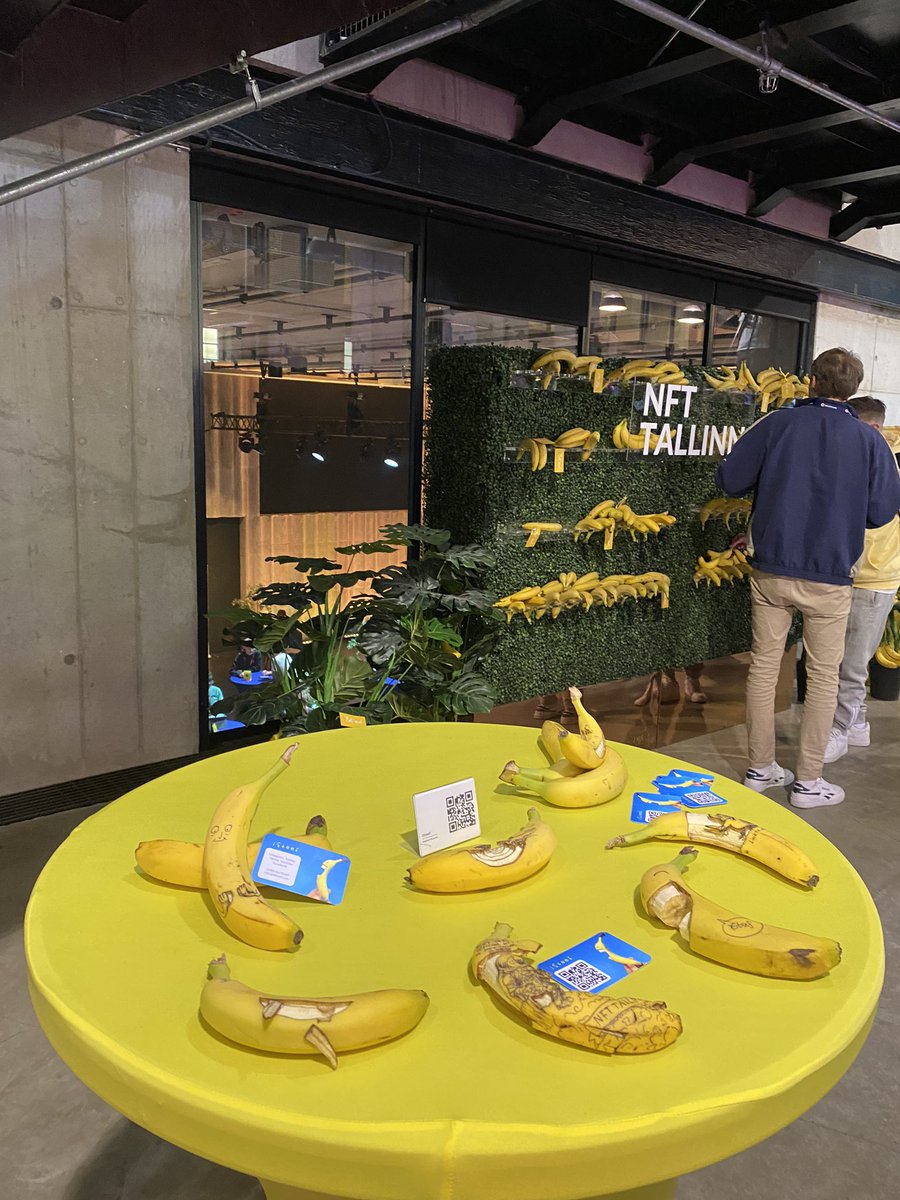 @NFTTallinn Day 1 is going great! The most beautiful people and stages ❤️‍🔥❤️‍🔥❤️‍🔥 let’s keep rocking #Web3 #NFT #Metaverse
<a href="/alexgansen/">AlexGansen.eth</a> <a href="/moisesthewriter/">Moisés Zamora</a> <a href="/tsahi_liberman/">Tsahi Liberman</a> @SachaL__ <a href="/rasta_selecta/">George Basiladze</a> 💥
And bananas ofc 🙈✨
@alphabill_org <a href="/polkadex/">Polkadex</a> ♥️