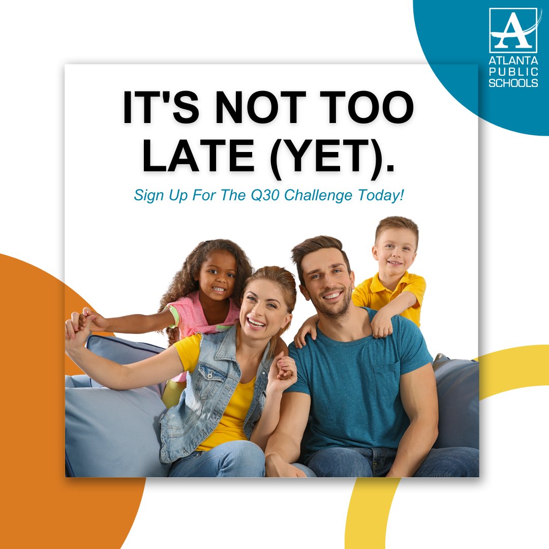 ApsTelehealth's tweet photo. It's not too late to sign up for the Q30 challenge! More info here ➡️ @HealthQuestATL

#Q30Challenge #HealthAwareness #HealthChallenge #HealthyLiving #HealthyLiving #HealthyFamilyTime #healthyhabits #WellnessJourney #APS #AtlantaPublicSchools #HazelHealth https://t.co/YvwS5NMbVs