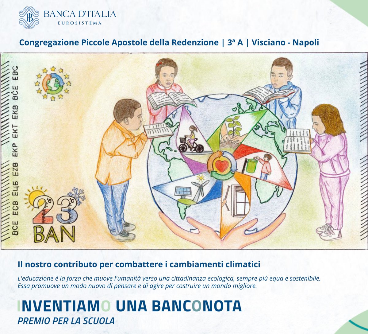 📢 Partecipa alle votazioni per il 🏆 #PremioSocial #InventiamoUnaBanconota!
Scorri le 9 immagini nel thread e metti like  ❤️ al tweet con la tua banconota immaginaria preferita
 👆 👇

#Bankitalia #scuole
