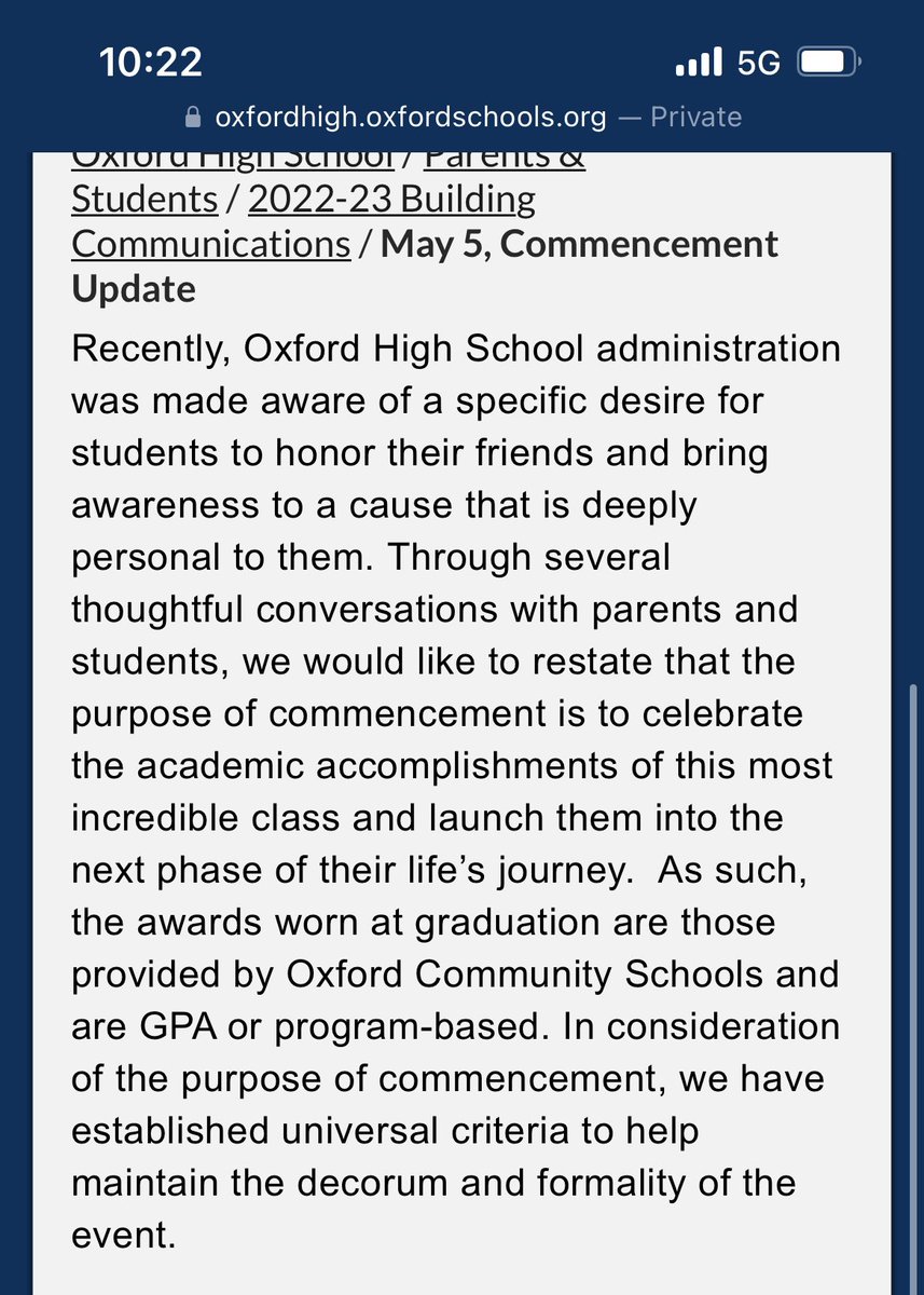 Some Oxford seniors, survivors of a mass shooting in 2021, want to wear Orange cords as a known anti-gun violence statement to graduation. The district is prohibiting outside cords via <a href="/StudentsDemand/">Students Demand Action</a>