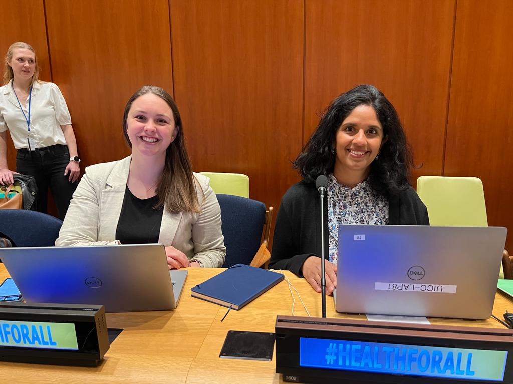 Sonali Johnson, Head of Advocacy, and Rosie Tasker, Global Advocacy Manager at UICC, participate in discussions on pandemic preparedness mechanisms, to promote international collaboration and protect populations from the effects of future pandemics.

<a href="/UN/">United Nations</a> <a href="/UHC2030/">UHC2030</a> #UHC #UHC2030
