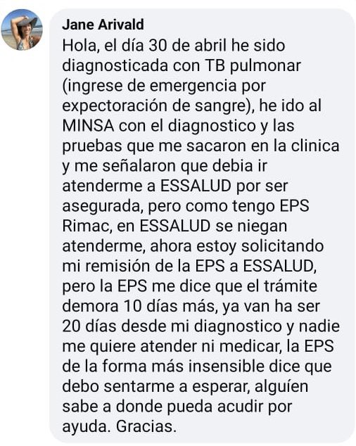 nesparch's tweet photo. Esto es indignante: una real emergencia que la EPS @RimacSeguros dice no atender (entonces qué atiende? Resfríos nomás?) y deriva a @EsSaludPeru que tampoco la atiende.
O sea que el trámite vale más que la vida? https://t.co/JWPc2aygQF