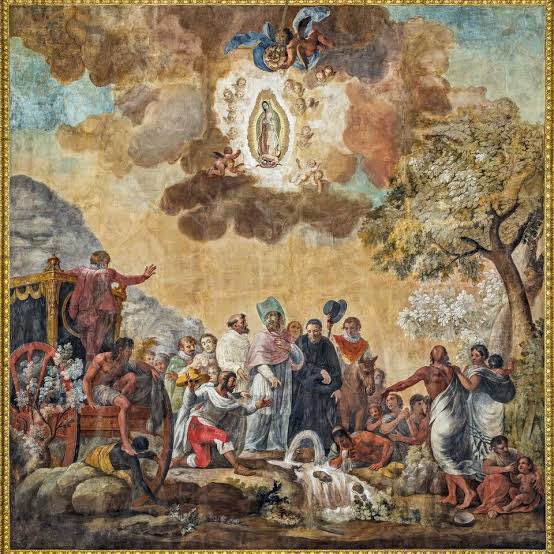 Hacia el lado oriental del Tepeyac, brota casi a flor de tierra , un manantial de agua ferruginosa , turbia, rojiza , saturada de ácido carbonico , a la que se le atribuyen efectos prodigiosos, que han echo que sea venerado aquel sitio , <a href="/vickyvidal1/">Sherezade</a>